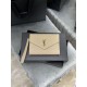 Fake YSL Saint Laurent Monogram Clutch Quilted Grain Dark Beige Replica