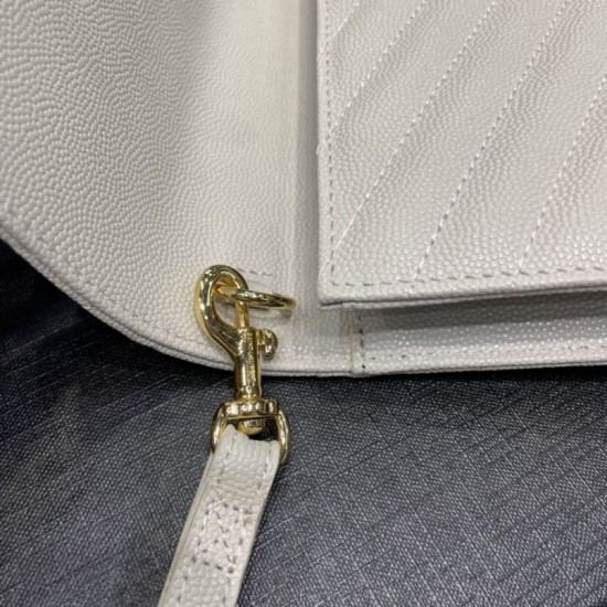 Replica YSL Saint Laurent Monogram Clutch Quilted Grain Beige
