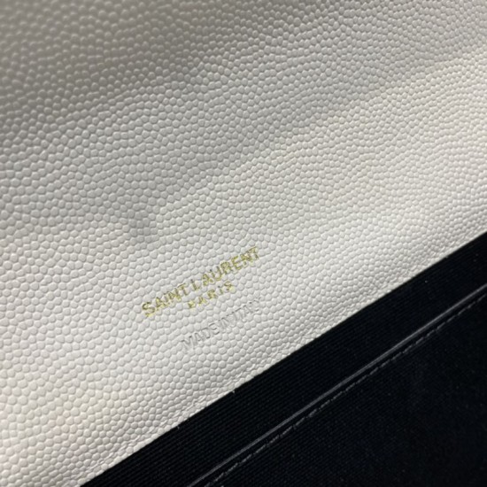 Replica YSL Saint Laurent Monogram Clutch Quilted Grain Beige