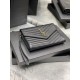 Replica YSL Saint Laurent Monogram Clutch Quilted Grain Black