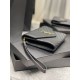 Replica YSL Saint Laurent Monogram Clutch Quilted Grain Black