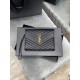 Replica YSL Saint Laurent Monogram Clutch Quilted Grain Black