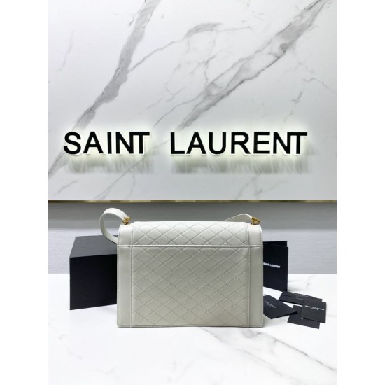 Fake YSL Saint Laurent gaby Satchel quilted Lambskin Bag White Replica Replica YSL Saint Laurent gaby Satchel quilted Lambskin Bag White