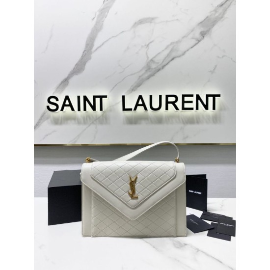 Fake YSL Saint Laurent gaby Satchel quilted Lambskin Bag White Replica Replica YSL Saint Laurent gaby Satchel quilted Lambskin Bag White