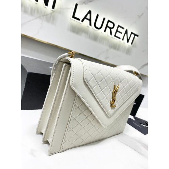 Fake YSL Saint Laurent gaby Satchel quilted Lambskin Bag White Replica Replica YSL Saint Laurent gaby Satchel quilted Lambskin Bag White