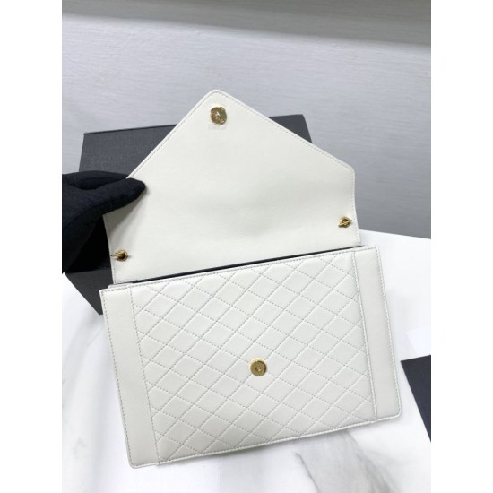Fake YSL Saint Laurent gaby Satchel quilted Lambskin Bag White Replica Replica YSL Saint Laurent gaby Satchel quilted Lambskin Bag White