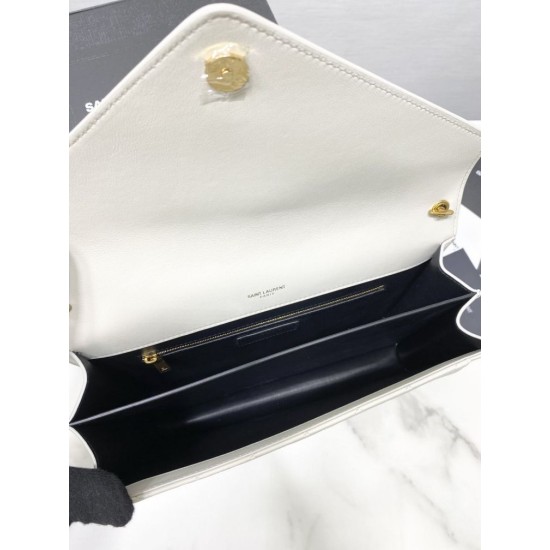 Fake YSL Saint Laurent gaby Satchel quilted Lambskin Bag White Replica Replica YSL Saint Laurent gaby Satchel quilted Lambskin Bag White