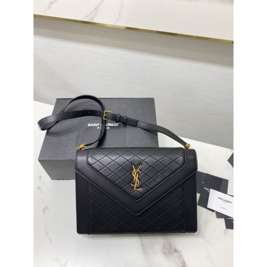 Fake YSL Saint Laurent gaby Satchel quilted Lambskin Bag Black Replica Replica YSL Saint Laurent gaby Satchel quilted Lambskin Bag Black