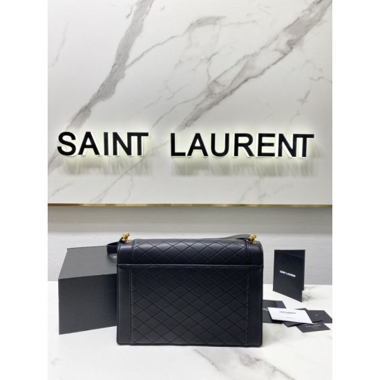 Fake YSL Saint Laurent gaby Satchel quilted Lambskin Bag Black Replica Replica YSL Saint Laurent gaby Satchel quilted Lambskin Bag Black