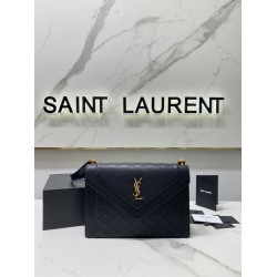 Replica YSL Saint Laurent gaby Satchel quilted Lambskin Bag Black