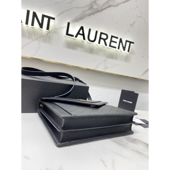 Fake YSL Saint Laurent gaby Satchel quilted Lambskin Bag Black Replica Replica YSL Saint Laurent gaby Satchel quilted Lambskin Bag Black