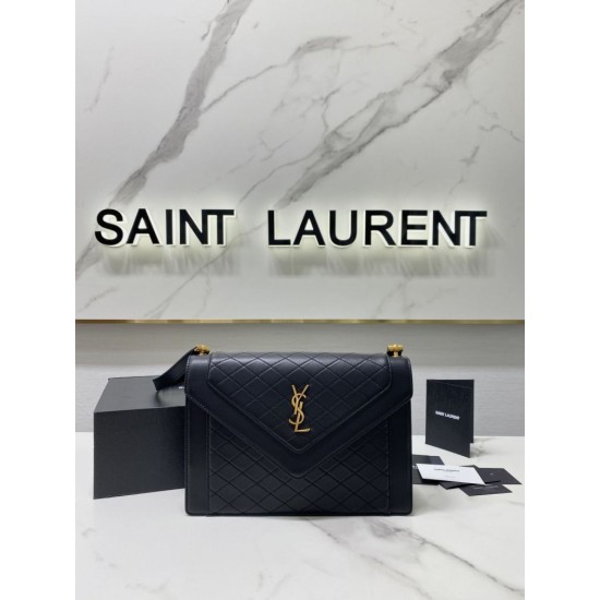 Fake YSL Saint Laurent gaby Satchel quilted Lambskin Bag Black Replica Replica YSL Saint Laurent gaby Satchel quilted Lambskin Bag Black