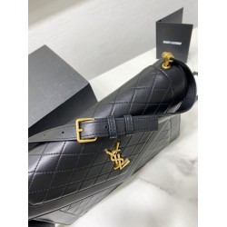 Fake YSL Saint Laurent gaby Satchel quilted Lambskin Bag Black Replica Replica YSL Saint Laurent gaby Satchel quilted Lambskin Bag Black