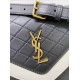 Replica YSL Saint Laurent gaby Satchel Vintage Lambskin Bag Black / White