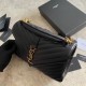 Replica YSL Saint Laurent Medium Envelope Kate Chain shoulder Bag Mix Matelasse Black Gold Fake YSL Saint Laurent Medium Envelope Kate Chain shoulder Bag Mix Matelasse Black Gold Replica
