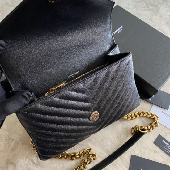 Replica YSL Saint Laurent Medium Envelope Kate Chain shoulder Bag Mix Matelasse Black Gold Fake YSL Saint Laurent Medium Envelope Kate Chain shoulder Bag Mix Matelasse Black Gold Replica