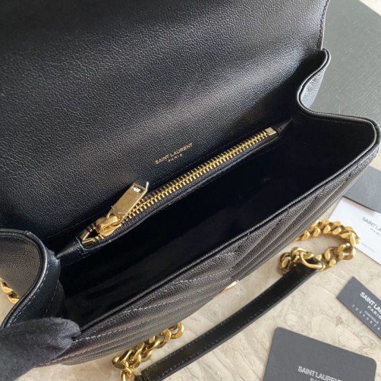 Replica YSL Saint Laurent Medium Envelope Kate Chain shoulder Bag Mix Matelasse Black Gold Fake YSL Saint Laurent Medium Envelope Kate Chain shoulder Bag Mix Matelasse Black Gold Replica