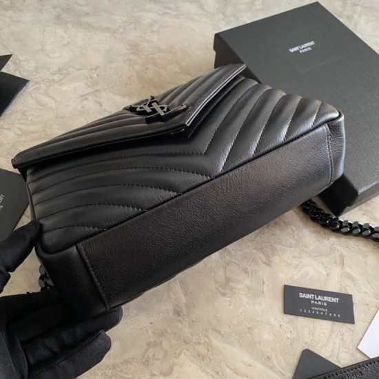 Fake YSL Saint Laurent Medium Envelope Kate Chain shoulder Bag Mix Matelasse Black Replica