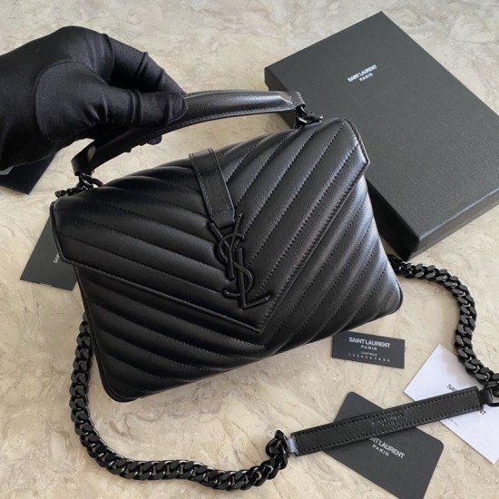 Fake YSL Saint Laurent Medium Envelope Kate Chain shoulder Bag Mix Matelasse Black Replica
