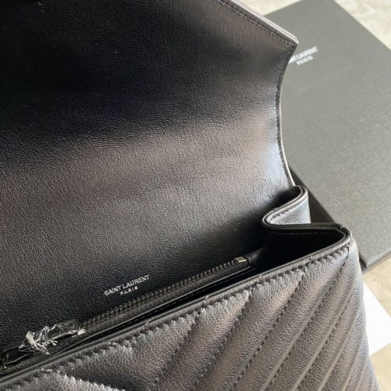Fake YSL Saint Laurent Medium Envelope Kate Chain shoulder Bag Mix Matelasse Black Replica