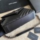 Replica YSL Saint Laurent Medium Envelope Kate Chain shoulder Bag Mix Matelasse Black Silver