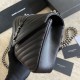 Replica YSL Saint Laurent Medium Envelope Kate Chain shoulder Bag Mix Matelasse Black Silver