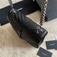 Replica YSL Saint Laurent Medium Envelope Kate Chain shoulder Bag Mix Matelasse Black Silver