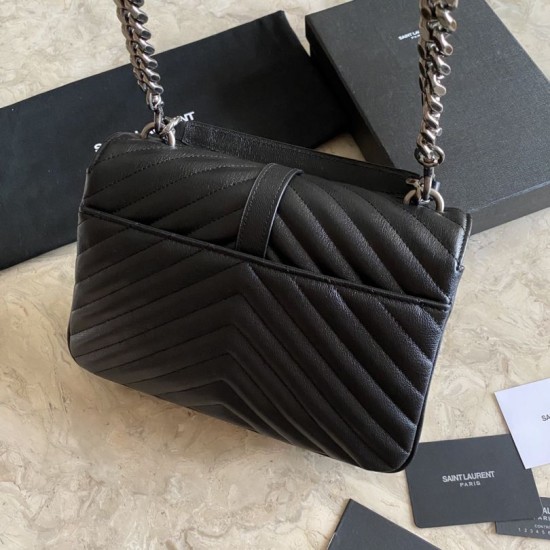 Replica YSL Saint Laurent Medium Envelope Kate Chain shoulder Bag Mix Matelasse Black Silver