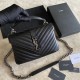 Replica YSL Saint Laurent Medium Envelope Kate Chain shoulder Bag Mix Matelasse Black Silver