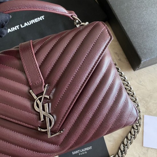 Fake YSL Saint Laurent Medium Envelope Kate Chain shoulder Bag Mix Matelasse Maroon Replica
