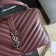 Fake YSL Saint Laurent Medium Envelope Kate Chain shoulder Bag Mix Matelasse Maroon Replica