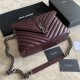 Fake YSL Saint Laurent Medium Envelope Kate Chain shoulder Bag Mix Matelasse Maroon Replica