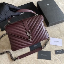 Fake YSL Saint Laurent Medium Envelope Kate Chain shoulder Bag Mix Matelasse Maroon Replica
