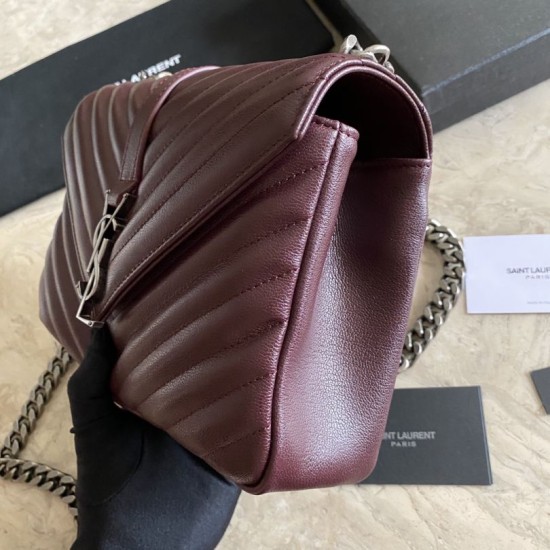 Fake YSL Saint Laurent Medium Envelope Kate Chain shoulder Bag Mix Matelasse Maroon Replica