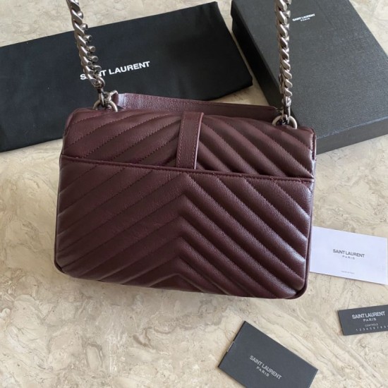 Fake YSL Saint Laurent Medium Envelope Kate Chain shoulder Bag Mix Matelasse Maroon Replica