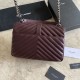 Fake YSL Saint Laurent Medium Envelope Kate Chain shoulder Bag Mix Matelasse Maroon Replica