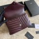 Fake YSL Saint Laurent Medium Envelope Kate Chain shoulder Bag Mix Matelasse Maroon Replica