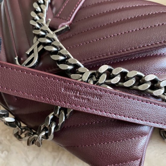 Fake YSL Saint Laurent Medium Envelope Kate Chain shoulder Bag Mix Matelasse Maroon Replica