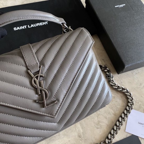 Fake YSL Saint Laurent Medium Envelope Kate Chain shoulder Bag Mix Matelasse Gray Replica