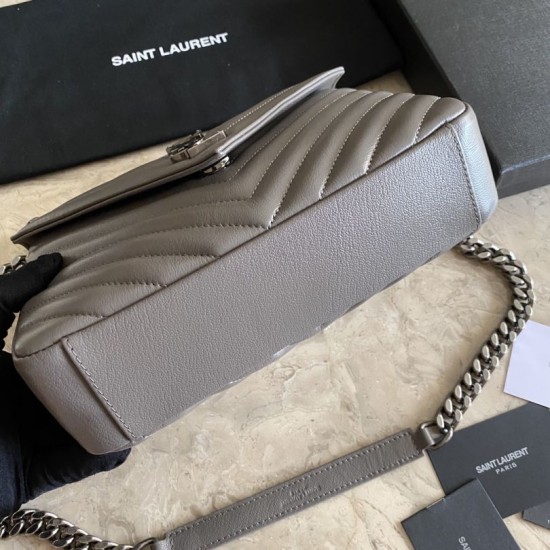 Fake YSL Saint Laurent Medium Envelope Kate Chain shoulder Bag Mix Matelasse Gray Replica