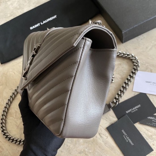 Fake YSL Saint Laurent Medium Envelope Kate Chain shoulder Bag Mix Matelasse Gray Replica