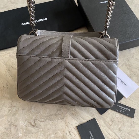 Fake YSL Saint Laurent Medium Envelope Kate Chain shoulder Bag Mix Matelasse Gray Replica