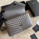 Fake YSL Saint Laurent Medium Envelope Kate Chain shoulder Bag Mix Matelasse Gray Replica
