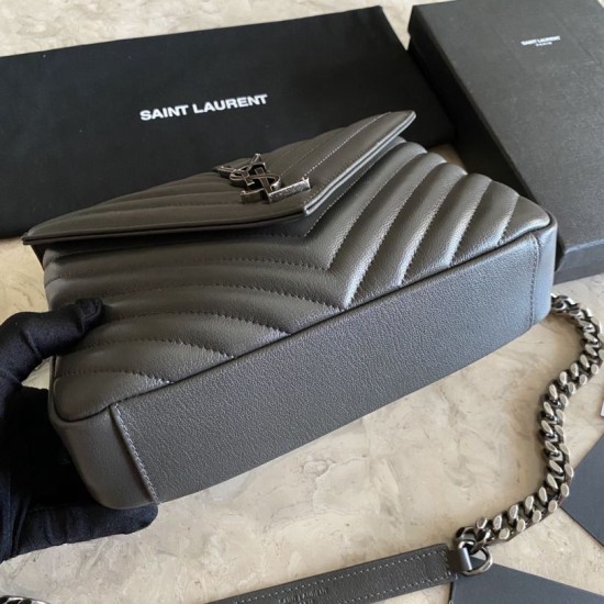 Replica YSL Saint Laurent Medium Envelope Kate Chain shoulder Bag Mix Matelasse Gray