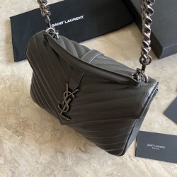 Replica YSL Saint Laurent Medium Envelope Kate Chain shoulder Bag Mix Matelasse Gray