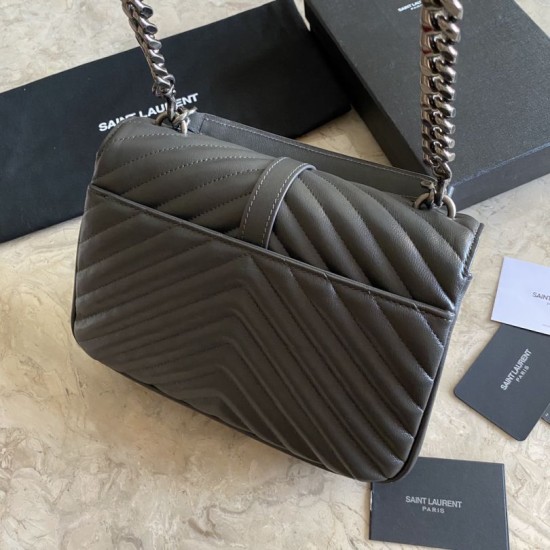 Replica YSL Saint Laurent Medium Envelope Kate Chain shoulder Bag Mix Matelasse Gray