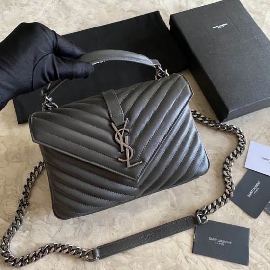 Replica YSL Saint Laurent Medium Envelope Kate Chain shoulder Bag Mix Matelasse Gray