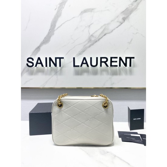 Replica YSL Saint Laurent Le Maillon Small Chain Bag White