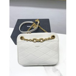 Replica YSL Saint Laurent Le Maillon Small Chain Bag White
