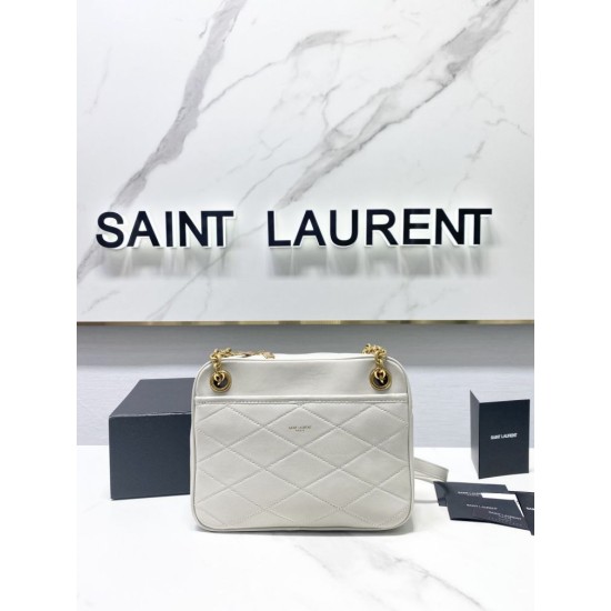 Replica YSL Saint Laurent Le Maillon Small Chain Bag White